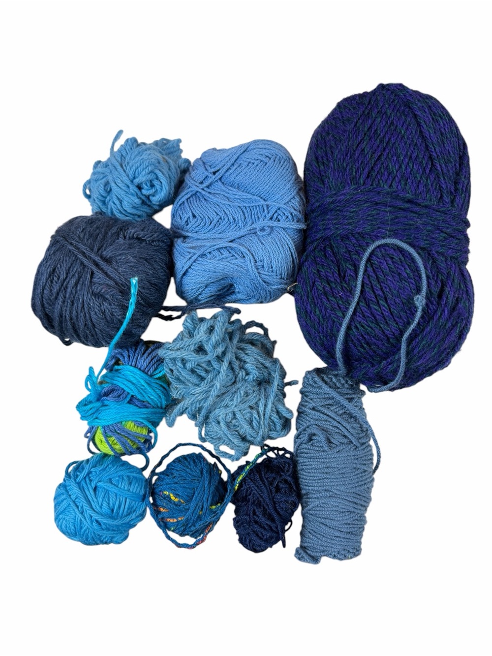 Yarn Mixed Blue Lot Coastal Colorful Yarn Skeins Crafts Knit Crochet Winter
